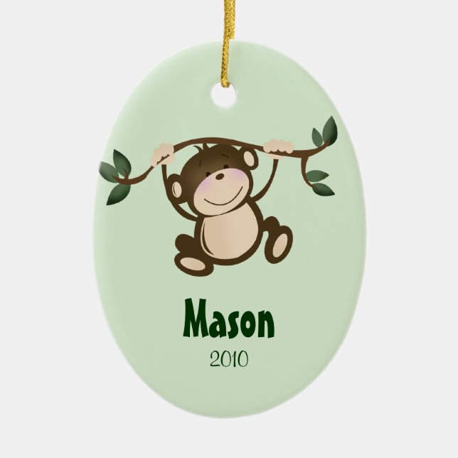 AFFE-SPIEL personalisierte Weihnachtsverzierung Keramik Ornament (Vorne)
