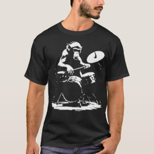 Affe spielt am Schlagzeug T-Shirt