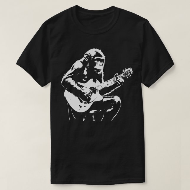 Affe spielt Gitarre 1 T-Shirt (Design vorne)