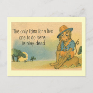 Affe spielt tot 1914 Comic Vintage Postkarte