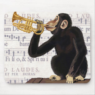 Affe spielt Trumpet Mousepad