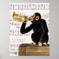 Affe spielt Trumpet