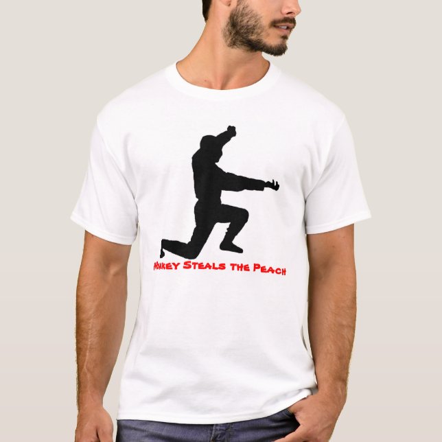Affe stiehlt den Pfirsich T-Shirt (Vorderseite)
