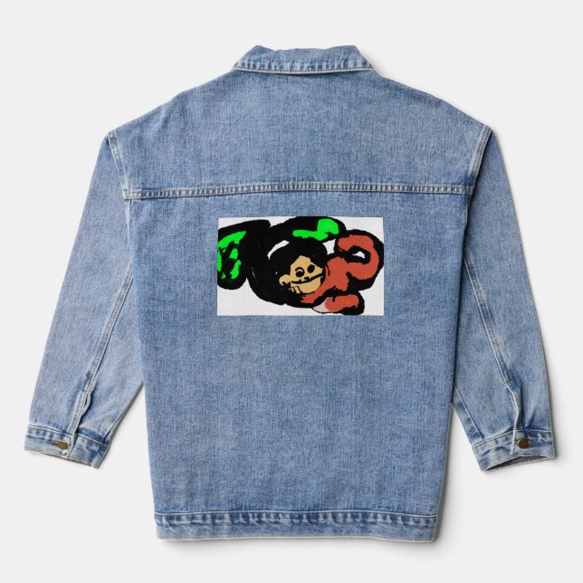 Affe süß  jeansjacke (Rückseite)