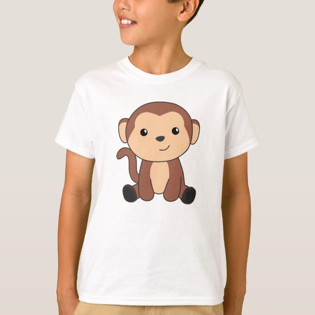 Affe süße Tiere im Dschungel Funny Monkeys T-Shirt (Vorderseite)