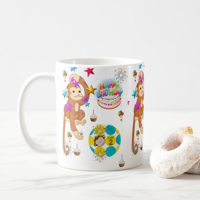 Affe Tasse Happy Birthday Tasse (Mit Donut)