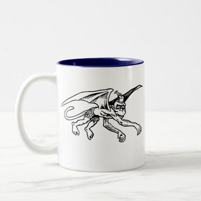 Affe-Tasse kein Logo Zweifarbige Tasse (Links)