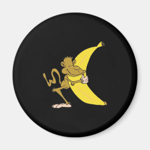 Affe umarmt Banane Magnet