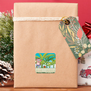 Affe und Aufkleber für den Schneckenplatz