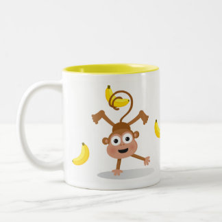 Affe und Bananen Zweifarbige Tasse