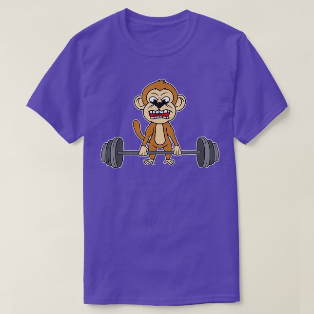 Affe Weightkraftsetzung und tödliche Fitness T-Shirt (Design vorne)