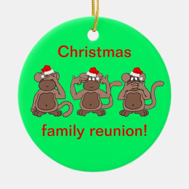 Affe Weihnachten Keramik Ornament (Vorne)