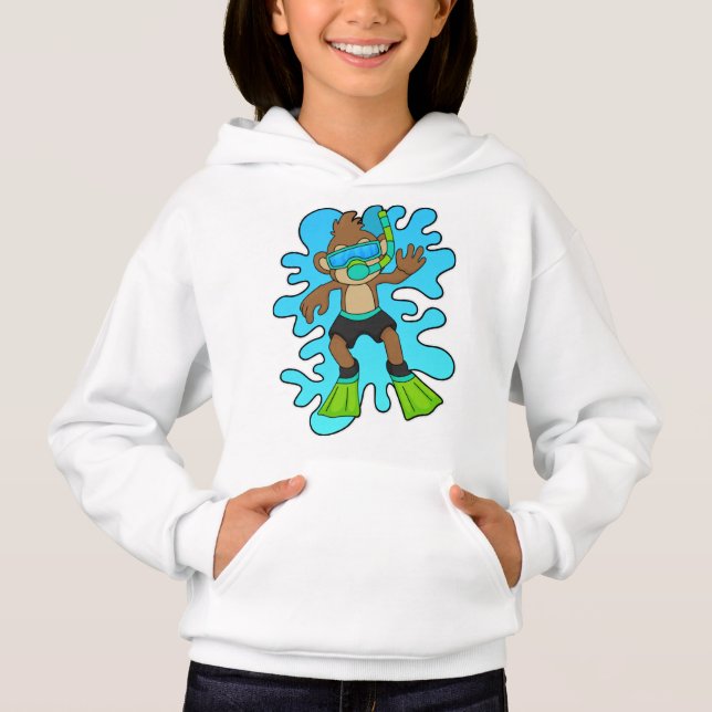 Affe wie Tauchen mit Schnorchel Hoodie (Vorderseite)