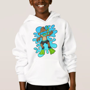 Affe wie Tauchen mit Schnorchel Hoodie