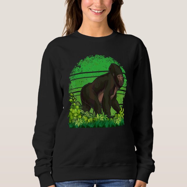 Affe  Wildtiere Gorilla  Menschenaffe Retro Gorill Sweatshirt (Vorderseite)