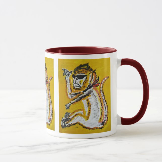 Affe-Zirkus-Kunst Tasse (Rechts)