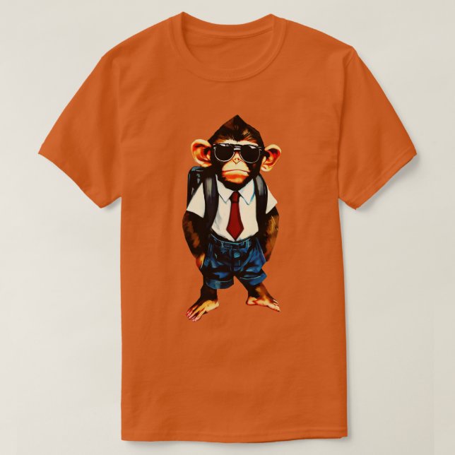 Affe zurück zur Schule T-Shirt (Design vorne)