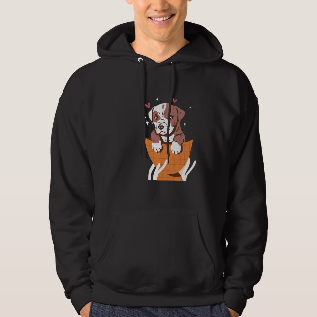 Affektionierte Pit Bull Welpe Hoodie (Vorderseite)