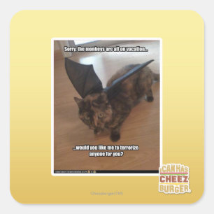 Affen auf Ferien Quadratischer Aufkleber