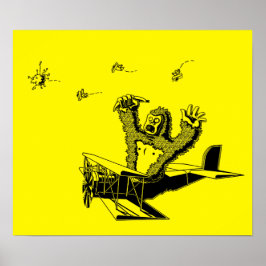 Affen auf Flugzeug Poster