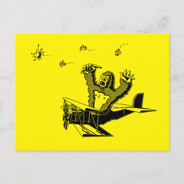 Affen auf Flugzeugen Postkarte (Vorderseite)