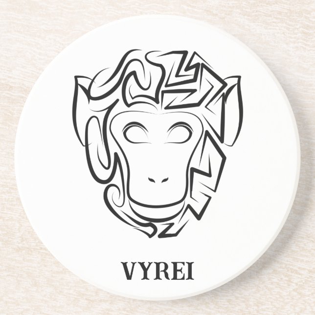 Affen aus schwarzem und weißem Stamm Getränkeuntersetzer (Vorne)