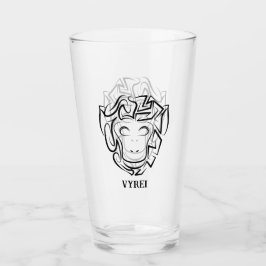 Affen aus schwarzem und weißem Stamm Glas