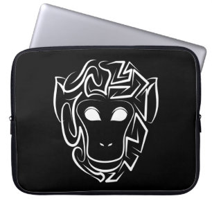 Affen aus schwarzem und weißem Stamm Laptopschutzhülle
