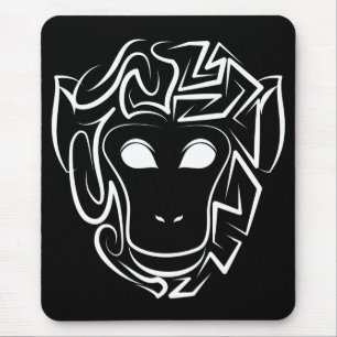 Affen aus schwarzem und weißem Stamm Mousepad
