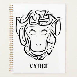 Affen aus schwarzem und weißem Stamm Planer