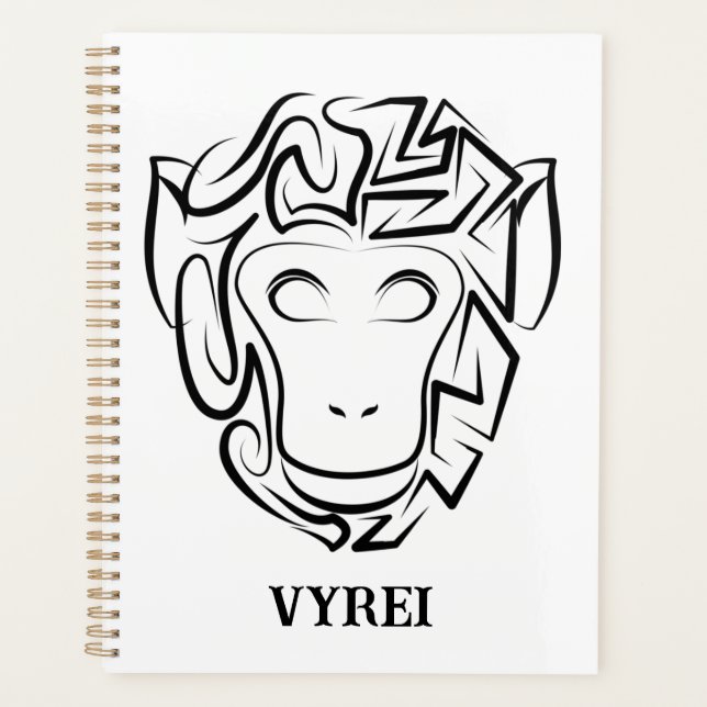 Affen aus schwarzem und weißem Stamm Planer (Vorderseite)