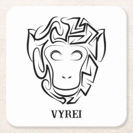 Affen aus schwarzem und weißem Stamm Rechteckiger Pappuntersetzer