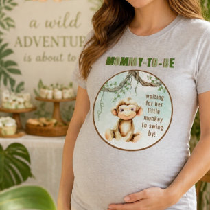 Affen-Baby-Shower-Mama-wird-T-Shirt T-Shirt