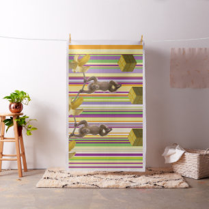 Affen Bananen Streifen Farbiges Gewebe Stoff