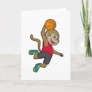 Affen Basketballspieler Basketball Karte
