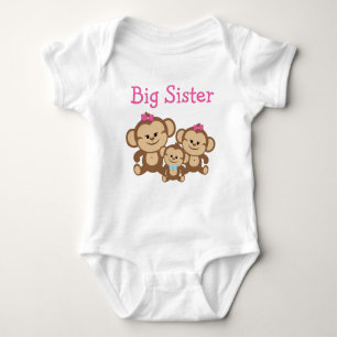 Affen Big Sister Baby Strampler