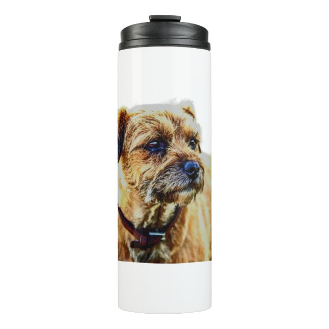 Affen Border Terrier Thermosbecher (Vorderseite)