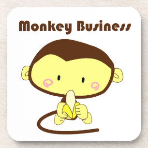 Affen Business Brown und Yellow Chimp Cartoon Untersetzer