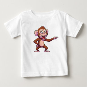 Affen-Charakter-Illustration mit Zeigegeste Baby T-shirt