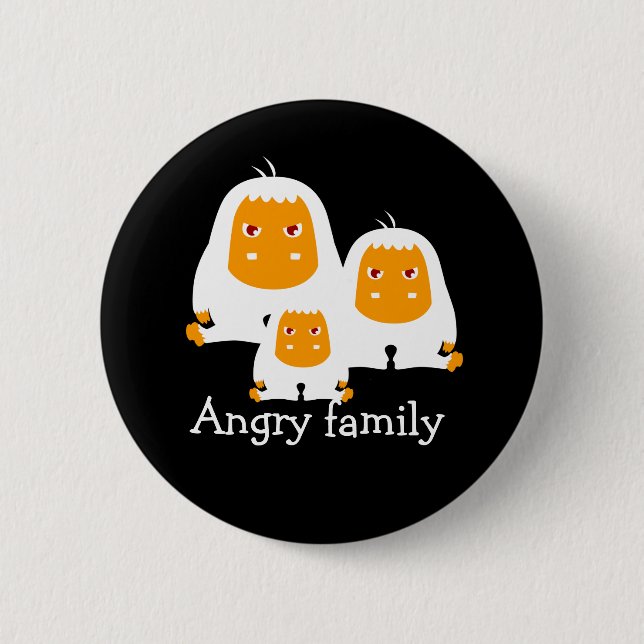 Affen der Angry-Familie gestalten T - Shirt Button (Vorderseite)