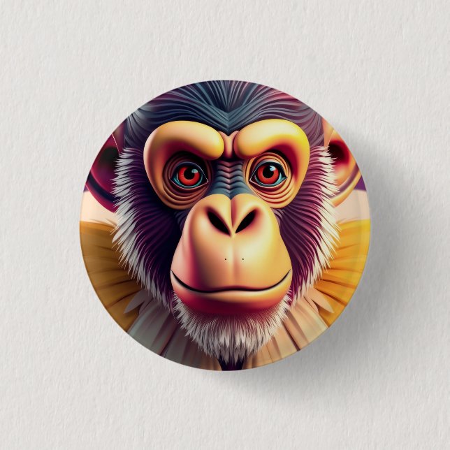Affen-Design Button (Vorderseite)