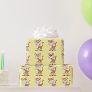 Affen-Design Geburtstagsgeschenk in beliebiger Hin Geschenkpapier