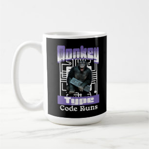 Affen, die Code tippen, bringen Programmiererhumor Kaffeetasse