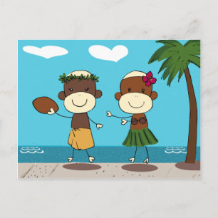 Affen, die Urlaub in Hawaii genießen Postkarte
