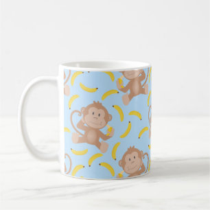 Affen essen Banana Blue Kaffeetasse