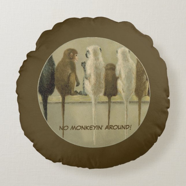 Affen - Geburtstag von der Gruppe Personalisiert Rundes Kissen (Vorderseite)