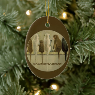 Affen Geschäft Geburtstag Von Gruppe Personalisier Keramik Ornament