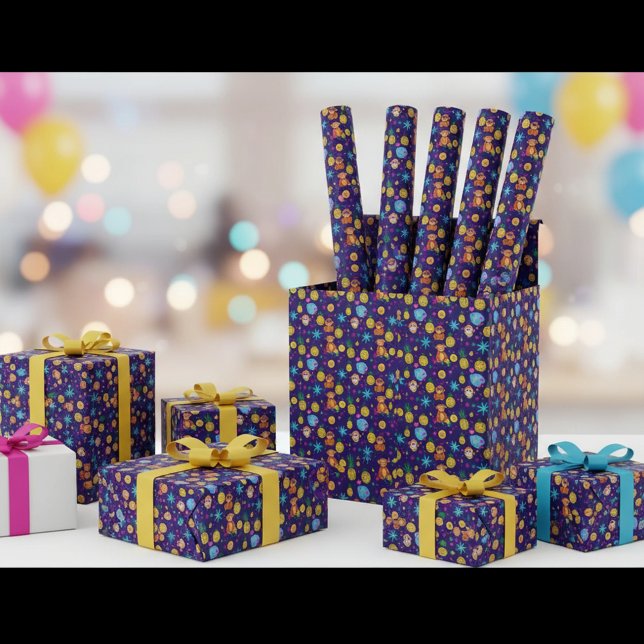 Affen-Geschäft-Muster Geschenkpapier (Von Creator hochgeladen)