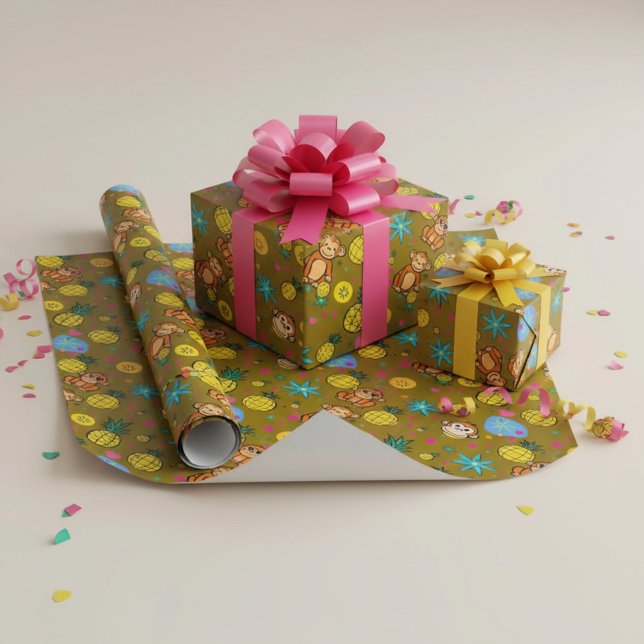 Affen-Geschäft-Muster Geschenkpapier (Von Creator hochgeladen)