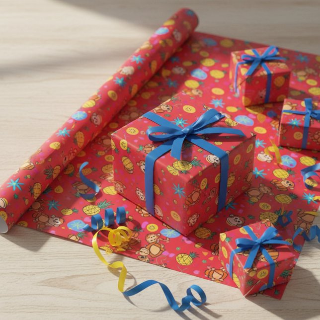 Affen-Geschäft-Muster Geschenkpapier (Von Creator hochgeladen)